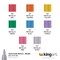 KINGART® Liquid Chalk Markers, Metallic Colors, Round & Chisel Tip, Set of 8